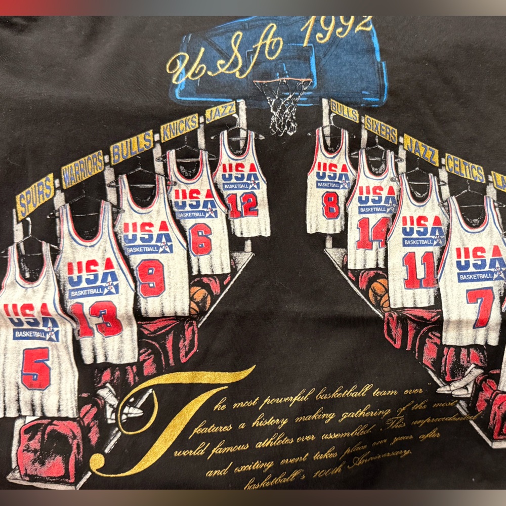 JCPenney Black USA 1992 Basketball Nutmeg Graphic Tee - Picture 5 of 6